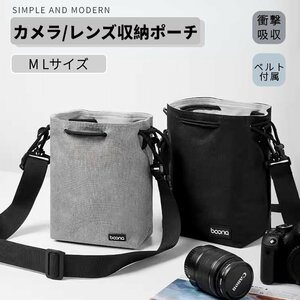 L ショルダーカメラポーチ 一眼レフ ミラーレス おしゃれ 巾着 ソフトケース Sony Canon Nikon カメラ用収納保護ケース保護カバー