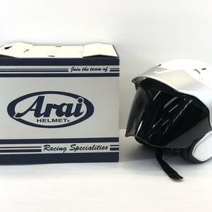 ◆美品 Arai アライ ジェットヘルメット SZ-F アップタウン SIZE 61-62cm ホワイト スモークシールド UP TOWN◆の画像1