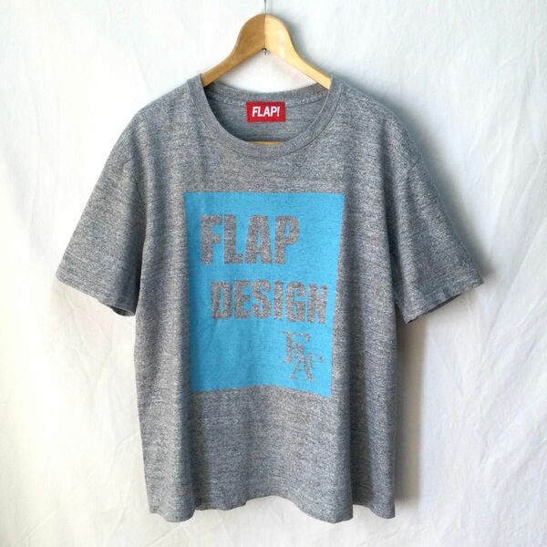 FLAP DESIGN Tシャツ 杢グレー XL フラップ デザイン 中厚手