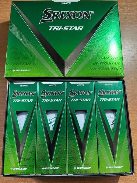 DUNLOP ダンロップ 日本正規品 SRIXON TRI-STAR スリクソン トライスター　ホワイト　1ダース