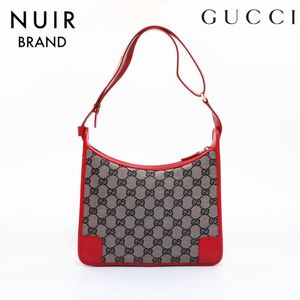 グッチ GUCCI ショルダーバッグ GGキャンバス レッド ベージュ