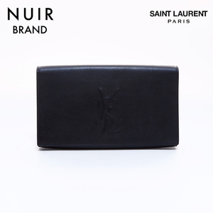 イヴ・サンローラン YVES SAINT LAURENT クラッチバッグ YSL ロゴ ブラック