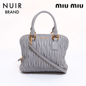 ミュウ ミュウ Miu Miu ハンドバッグ マトラッセ２way グレー