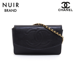 シャネル CHANEL ショルダーバッグ ココマーク チェーン ウォレット 4番台 ブラック