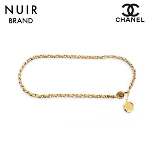  Chanel CHANEL ремень здесь Mark простой монета цепь ремень Gold 