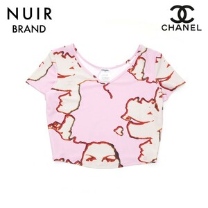 シャネル CHANEL 半袖Ｔシャツ Vネック マイヨ カットソー ピンク