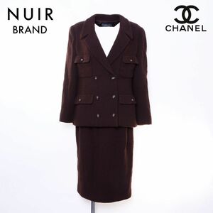 シャネル CHANEL スーツ ココボタン ジャケットxスカート 95A ブラウン