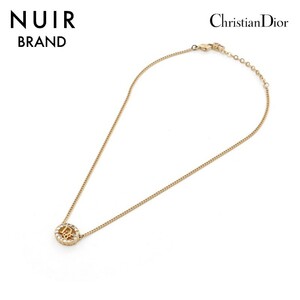 クリスチャンディオール Christian Dior ネックレス CD ロゴ ラインストーン ゴールド