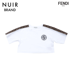  Fendi FENDI короткий рукав футболка Zucca Logo укороченные брюки хлопок белый 