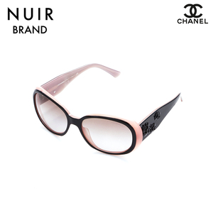  Chanel CHANEL sunglasses black . turtle rear pink 