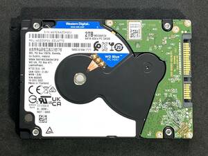 【送料無料】 ★ 2TB ★　WD Blue　/　WD20SPZX　【使用時間：8ｈ】2022年製　Western Digital Blue　新品同様 2.5インチ内蔵HDD/7mm 即決 