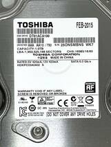 【送料無料】 ★ 1TB ★　TOSHIBA　/　DT01ACA100　【使用時間： 96 ｈ】　2015年製　稼働極少　3.5インチ 内蔵HDD　SATA600/7200rpm　_画像3