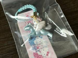 28th Unicorn 2002 year KITTY & MIMMY Kitty & ear .28 anniversary netsuke strap . present ground Kitty 