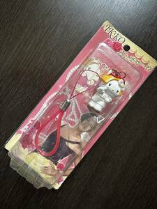 *1 иен .* IKKO san ремешок * розовый Dondake - ремешок для мобильного телефона 2007 год большой брелок для ключа ресницы Kitty с дефектом 