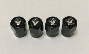  Renault 3D with logo valve cap mat black × silver Logo 