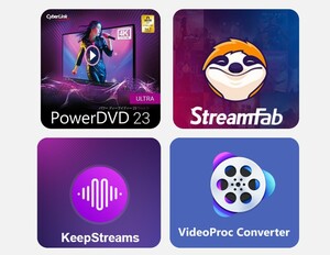 【最新】StreamFab オールインワン6.1.7.6 keepstreams オールインワン1.2.2.1CyberLink PowerDVD 23 Ultra VideoProc Converter AI 6.4