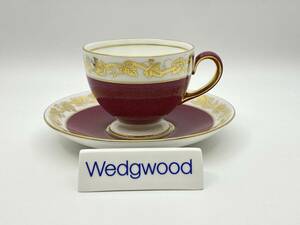 WEDGWOOD ウェッジウッド WHITEHALL Powder Ruby Tea Cup & Saucer ホワイトホール パウダールビー ティーカップ&ソーサー W3994 *A37