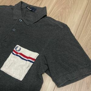  Fred Perry dark gray × knitted poke Polo 