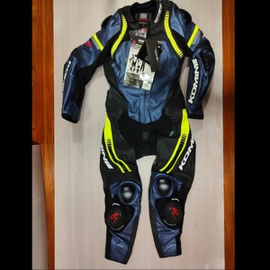 40%OFF*KOMINE racing leather suit 165cm 175cm METALIC BLUE L size #02-053 S-53