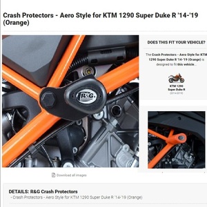 40%OFF★R&G クラッシュプロテクター エンジンガード レーシングスライダー KTM 1290 SUPER DUKE スーパーデューク 2014 2019 CP0499OR