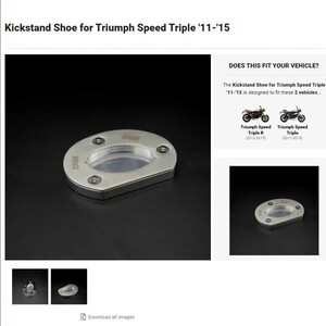 40%OFF★R&G キックスタンドシュー サイドスタンドシュー TRIUMPH SPEED TRIPLE 1050 2011 2015 トライアンフ スピードトリプル PKS0042SI