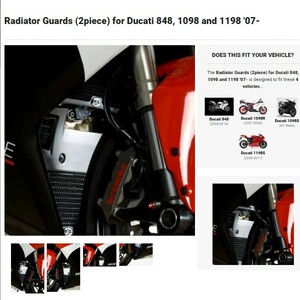 40%OFF★R&G 2pc ラジエーターガード DUCATI 848 1098R 1098S 1198S 2008 2009 2011 ドゥカティ RAD0123BK