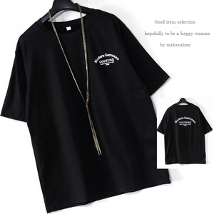 ■未使用・アウトレット■tk/前後ロゴレディースTシャツ/ブラック/Lサイズ