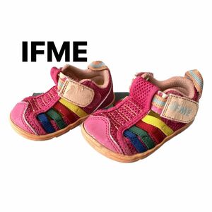 【IFME】イフミー ベビー サンダル ピンク 女の子 ストラップ付き