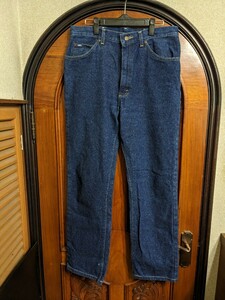 80～90's　USA製　Lee リー　ブルーデニム　本革パッチ　Genuine Jeans 美品　 