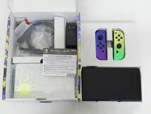 059D655E♪ Nintendo Switch（有機ELモデル） スプラトゥーン3エディション スイッチ 中古 難あり_画像2