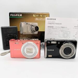 【J-29】　デジタルカメラ　SONY　ソニー　Cyber-Shot　DSC-WX350　FUJIFILM　富士フィルム　FINEPIX　F80 EXR　2台おまとめ　現状品