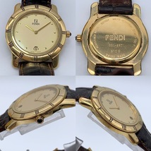 【K-39】FENDI フェンディ 腕時計 810G REGISTERED MODEL 001-297 ゴールド文字盤 チェンジベゼル　320Ｌ シェル文字盤　動作未確認_画像4