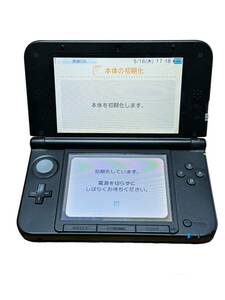 1 jpy start NINTENDO 3DS LL blue × black body nintendo Nintendo game machine case attaching operation verification settled 