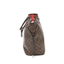 ルイヴィトン トートバッグ N51105 ネヴァーフルMM ダミエ LOUIS VUITTON ブラウン レディース 中古_画像3