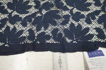 NO478-3.2 英国製 CLUNY LACE　綿混レース生地　ネイビー　３．２ｍ_画像2