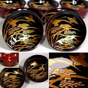 * highest . work .. lacqering ... lacqering . thing bowl . customer gorgeous masterpiece Meiji Taisho period natural tree lacquer paint 