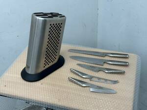 T771 ☆ Бихин ☆ ГЛОБАЛ Yoshida Metal Industry YOSHIKIN Кухонный нож Универсальный набор кухонных ножей из 5 подставок из нержавеющей стали