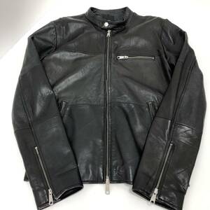 [1 jpy ~]roshellro shell leather jacket original leather rider's jacket black black men's L size [USED]