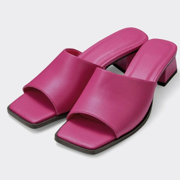 XL 新品 未使用 タグ付き GU スクエアトゥ ミュール サンダル フィッシャーピンク pink ジーユー 靴