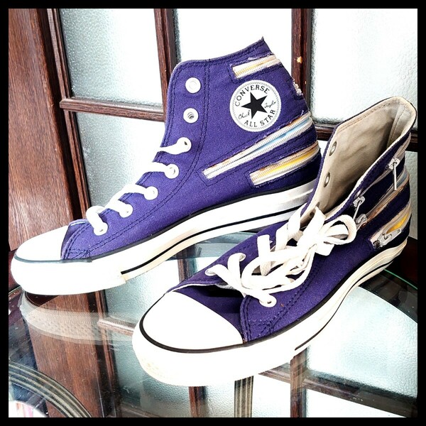 希少 USA アメリカ 北米 限定 CONVERSE ALL STAR HI JIP PURPLE ジップ付き コンバース オールスター パープル 紫 39 / 24.5cm スニーカー