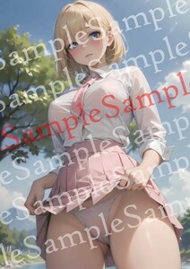 No.24-20 【全て一点物】 美女ポスター A4サイズ 高画質 光沢紙 美少女 イラスト アート コスプレ グラビア セクシー 下着 美乳 美尻