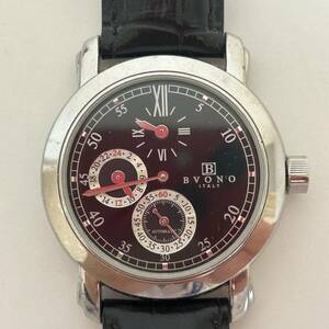 # { operation goods } BVONO Bvono B-5515 chronograph self-winding watch wristwatch stainless steel black face 