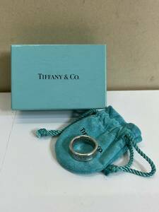 ●TIFFANY &Co. ティファニー 指輪 ナローリング シルバーリング 1837 925刻印有り レディース 約12号 ケース、保管袋付属