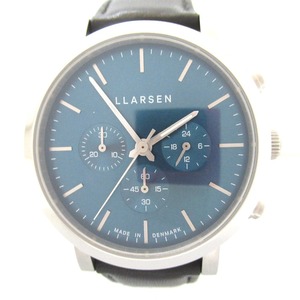 Tj244841 エルラーセン　LLARSEN　 メンズ腕時計　クロノグラフ　ブルー文字盤　中古