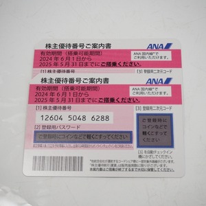 Th962671 ANA 全日本空輸 株主優待券 2024年6月1日から2025年5月31日まで 2枚セット 未使用