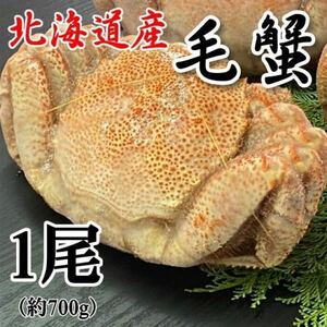 【北海道産】大型！　毛蟹　1尾（約700ｇ）　ボイル済み　冷凍　毛がに　けがに　かに