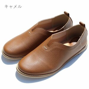 PENNY LANE 3183 ペニーレイン Ｖカットステッチスリッポン キャメル 1.5cm ヒール ぺたんこ 歩きやすい 履きやすい シンプル Mサイズ