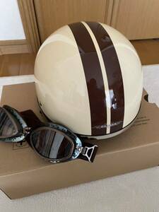  прекрасный товар klai Max CLIMAX semi-hat шлем защитные очки есть слоновая кость Brown 