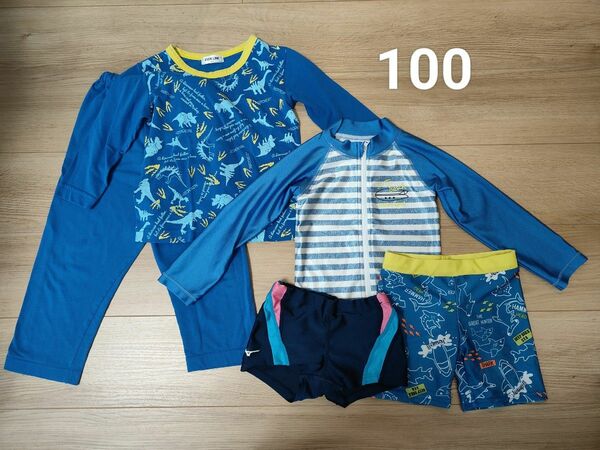 100　夏物まとめ売り　男の子　水着　パジャマ　上下セット　前開きラッシュガード