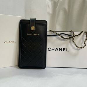 ◆ CHANEL シャネル ココクラッシュVip チェーン付きポーチ ブラック ◆ スマホケース 肩掛け ノベルティ